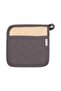 MUpotholder 100% Quilted Cotton Potholder, Stainless grey, 9 x 9 in (23 x 23 cm), thick prewashed cotton protects hands from hot cookware, doubles as a trivet, hanging loop, machine washable