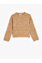 Long Sleeve Crew Neck Openwork Knitwear Sweater