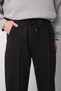 Women's Black High Waist Pocket Detailed Striped Adjustable Waist 2 Thread Sweatpants - 5