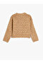 Long Sleeve Crew Neck Openwork Knitwear Sweater - 2