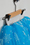Combed Cotton Lined Silver Glitter Snowflake Printed Ice Blue Tutu Skirt - 4