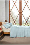 Baby Blue 100% Cotton Waffle Double Bedspread Without Fringe 220X240/2 Pillowcases 50X70Cm - 5