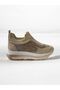 Woman's crystal stone detailed high sole walking shoes - 3