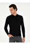 Black Slim Fit Wool Blend Polo Neck Basic Knitwear Sweater 50293274-Vr046