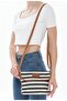 Women's Striped Canvas Model Adjustable Handle Pocket Hand and Shoulder Crossbody Bag Sadem - 5