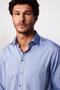 Men's Regular Fit Classic Cut Tie Dobby Indigo Shirt - 2