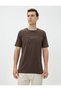 Slogan Printed T-Shirt Crew Neck Slim Fit Cotton - 3