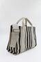 Women's Striped Canvas Model Adjustable Strap Hand and Shoulder Crossbody Bag Manuka Tnc1008 - 3