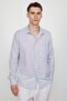 Men's Regular Fit Classic Cut 100% Cotton Linen Texture Gray Shirt