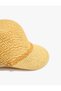 Straw Hat Cap Geometric Patterned Knitted Detailed - 3