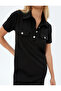 A form short sleeve button and pocket detail mini polo neck dress. - 5