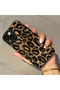 iPhone 15 Compatible Case Matte Yellow Leopard Pattern Shockproof Soft Camera Protection Cover - 4