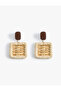 Geometric Patterned Straw Earrings