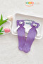 1 Pair of Purple Hand-Holding Eyed Magnet Socks Set (Unisex) - 3