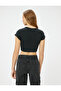 Crop Printed T-Shirt Crew Neck Short Sleeve Cotton Slim Fit - 4
