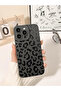 iPhone 14 Pro Max Compatible Case Matte Black Leopard Pattern Soft Camera Protection Cover - 7