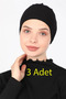 Seamless Combed Cotton Bonnet - Black - 2