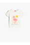 T-Shirt Flamingo Printed Short Sleeve Crew Neck Cotton