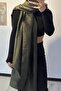 Nefti Green Color Taffeta Shawl - 3