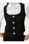 Tweed Vest Buttoned Square Collar with Pockets - 5