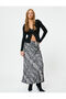 Snake Patterned Standard Waist Viscose Long Skirt Yilmaz Men's Shoes
