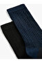 Set of 2 Socks Textured Multicolor - 3