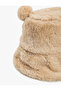 Plush Bucket Hat with Pompom Detail - 3