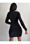 Long Sleeve Double Breasted Glitter Dress - 6
