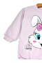 Baby Girl Seasonal Long Sleeve Cute Rabbit Printed Sweathirt Top and Bottom Set - 2
