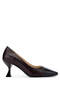 Women's Genuine Leather Brown Heeled Shoes