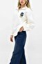 Teddy bear embroidered zip-up sweatshirt - white - 2