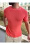 Knitted Knitwear T-Shirt Short Sleeve Cotton Knitwear Slim Fit Slim Fit T-Shirt