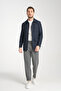 Men's Slim Fit Fabric Trench Coat with Zipper-Buttons - 5