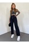 Belt Detailed Tasseled Jeans - Black - 3