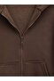 Coat of Arms Zippered Hooded Sweat -Brown - 4
