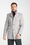 Thick Stand Collar Men's Cashmere Coat with Zipper, Regular Fit