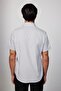 Classic Fit Short Sleeve Buttoned Collar Single Pocket Summer Cotton Gray Men's Shirt - 5