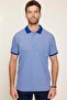 Men's Polo Neck Classic Fit Plain Cotton Pique Navy Blue T-Shirt - 2