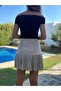 Stone Pleated Mini Skirt - 5
