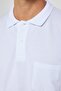 Men's Classic Fit Comfortable Cut 100% Cotton Plain Pique White Polo Collar T-Shirt - 4