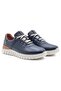 Genuine Leather Men's Sports Walking Shoes 2405 Navy Blue