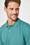 Men's Regular Fit Classic Cut 100% Cotton Plain Pique Green Polo Neck T-Shirt - 3