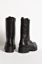 Deri̇club Women's Boots Thick Soled Zippered Daily Boots Real Leather Br 66159 Black - 3