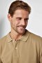 Men's Classic Fit Comfortable Cut 100% Cotton Plain Pique Brown Polo Collar T-Shirt - 3
