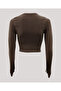 X Cotton Seamless Cotton Flexible Long Sleeve Crop with Finger Snap Detail - 2