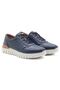 Genuine Leather Men's Sports Walking Shoes 1863 Navy Blue