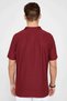 Men's Regular Fit Classic Cut 100% Cotton Jacquard Burgundy Polo Neck T-Shirt - 5