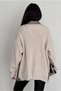 Women's Leopard Standard Size Oversize Cardigan with Sleeves and Pocket Knitwear - 5