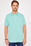 Men's Classic Fit Comfortable Cut 100% Cotton Flat Pike Mint Polo Collar T-shirt - 2