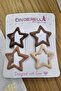 4-Piece Matte Brown Tone Star Snap Buckle Set - Star Snap Buckle - Y2k Star Star Buckle
